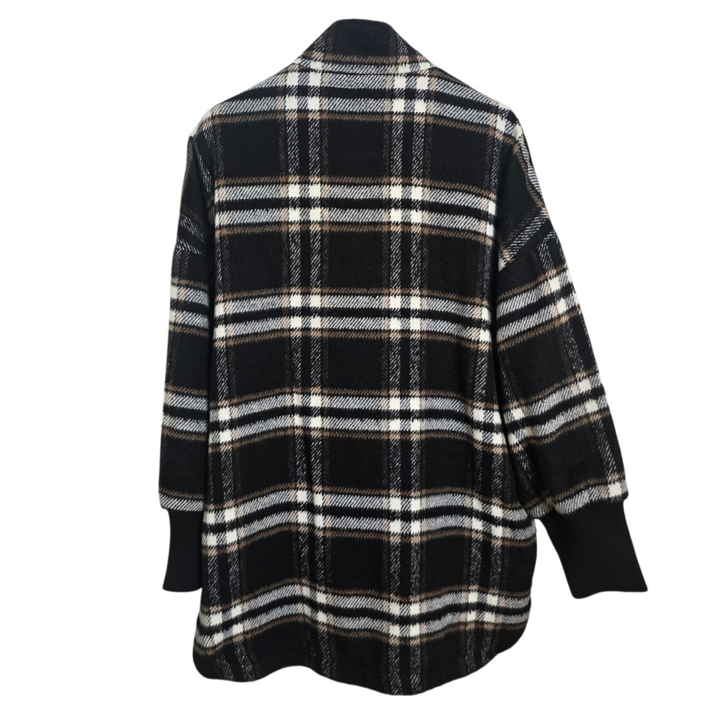 Steve Madden Plaid Shacket Womens Large Heavy Flannel Lined Jacket Oversized - Picture 4 of 11